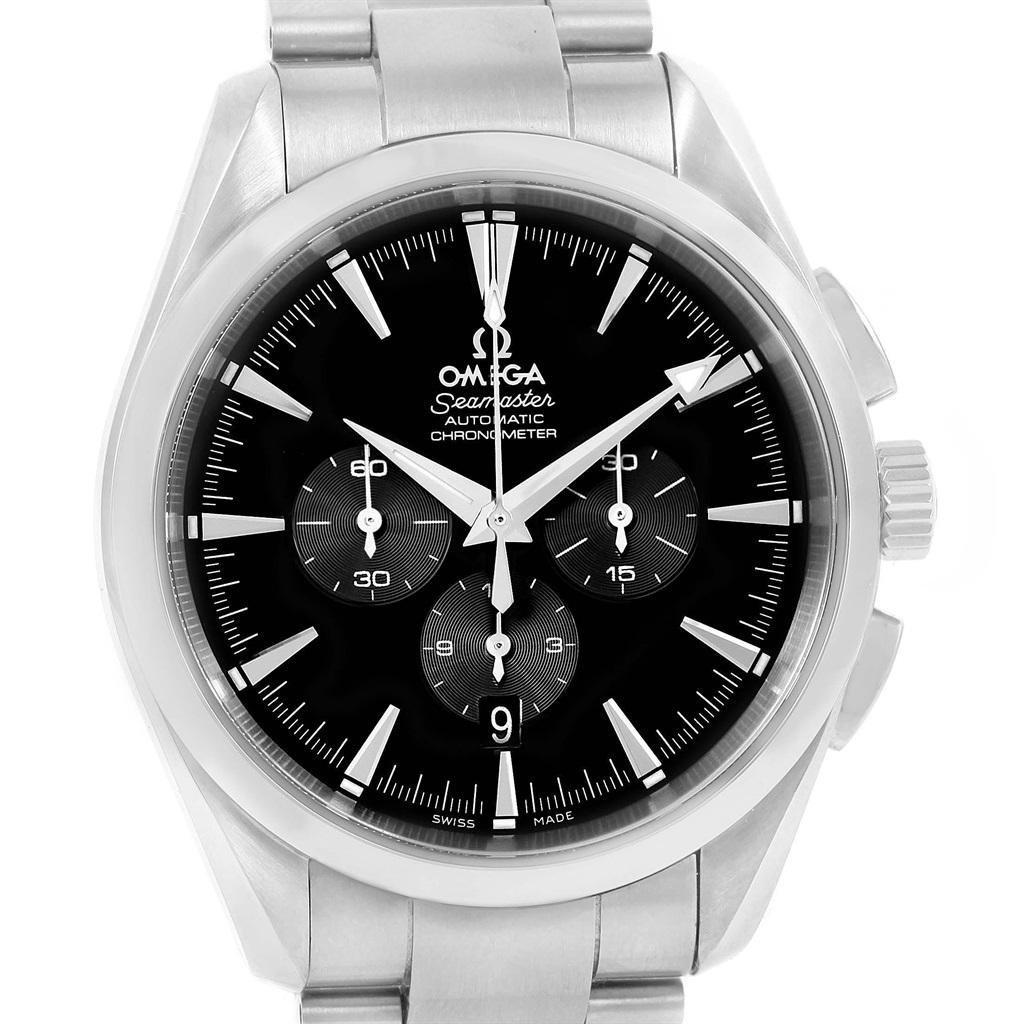Omega Aqua Terra Black Dial Chronograph Steel Men's Watch 2512.50.00 In Excellent Condition In Atlanta, GA