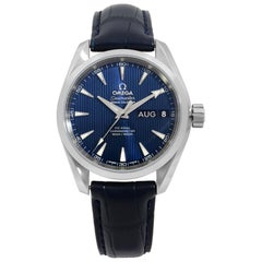 Used Omega Aqua Terra Blue Annual Calendar Steel Automatic Watch 231.13.39.22.03.001