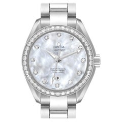 Omega Aqua Terra Mother of Pearl Steel Diamond Ladies Watch 231.15.34.20.55.002 Omega Aqua Terra Mother of Pearl Steel Diamond Ladies Watch 231.15.34.20.55.002