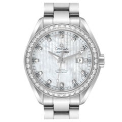 Omega Aqua Terra Mother of Pearl Steel Diamond Ladies Watch