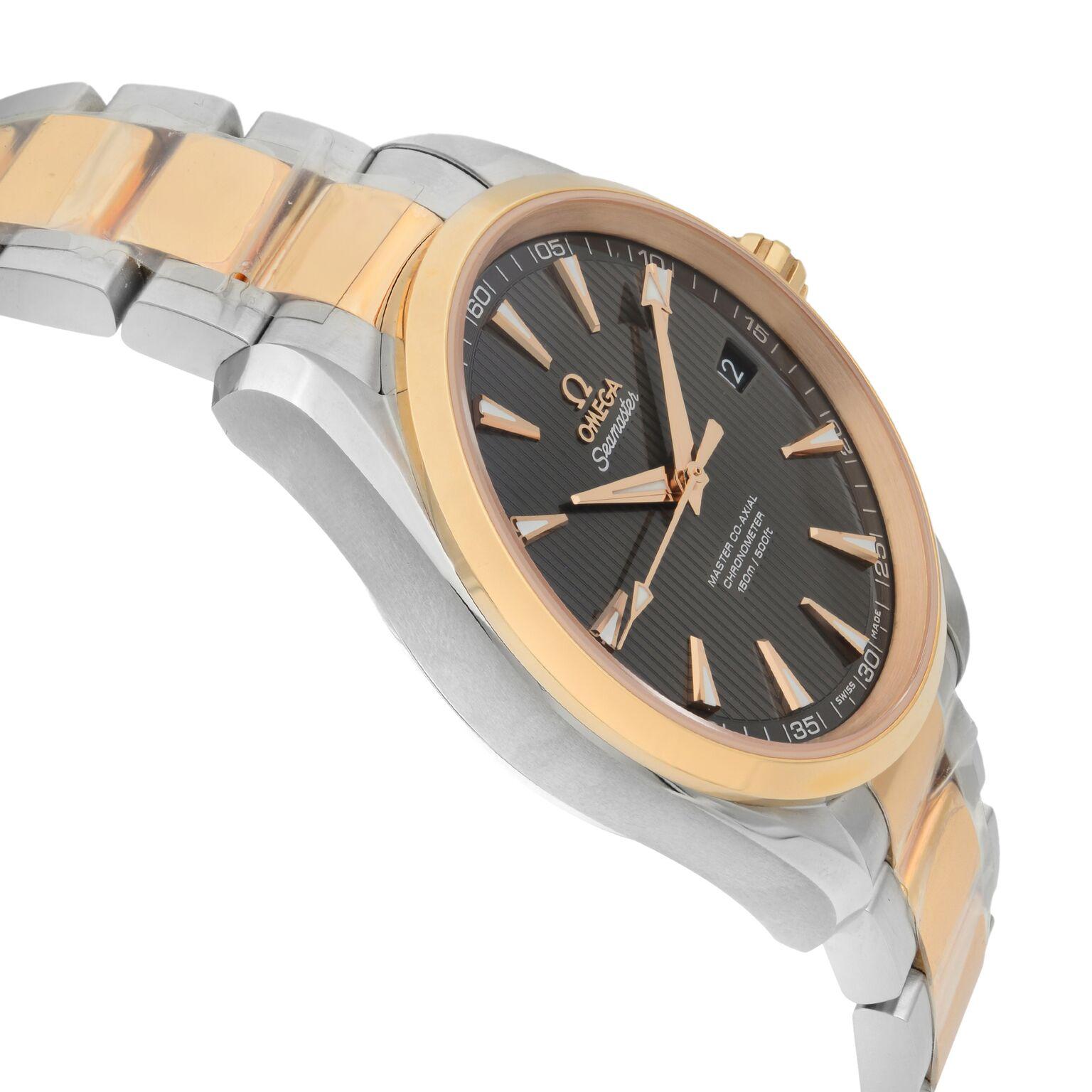 Modern Omega Aqua Terra Rose Gold Steel Grey Dial Automatic Watch 231.20.42.21.06.003