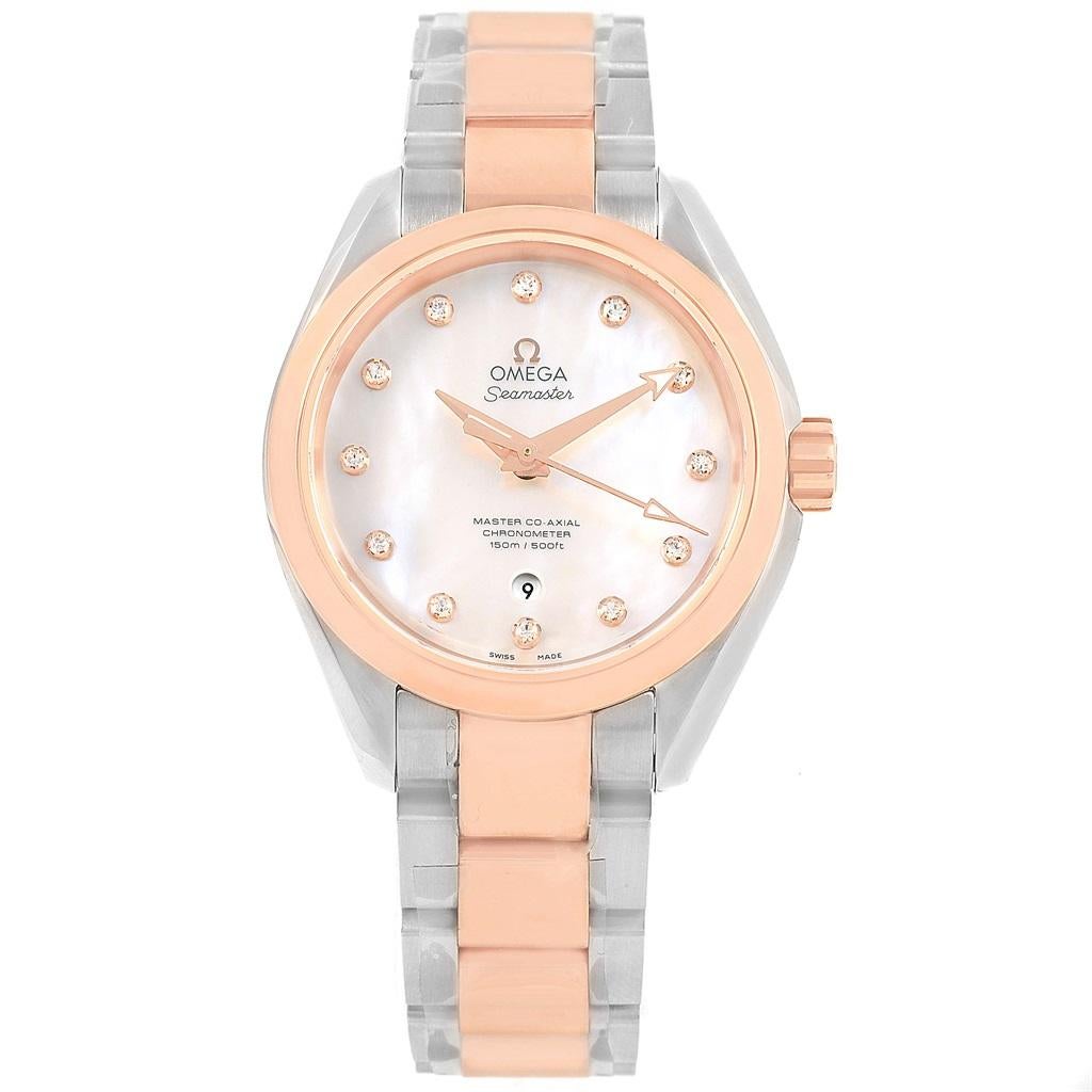 Omega Aqua Terra Segna Gold Diamond Ladies Watch 231.20.34.20.55.001 5