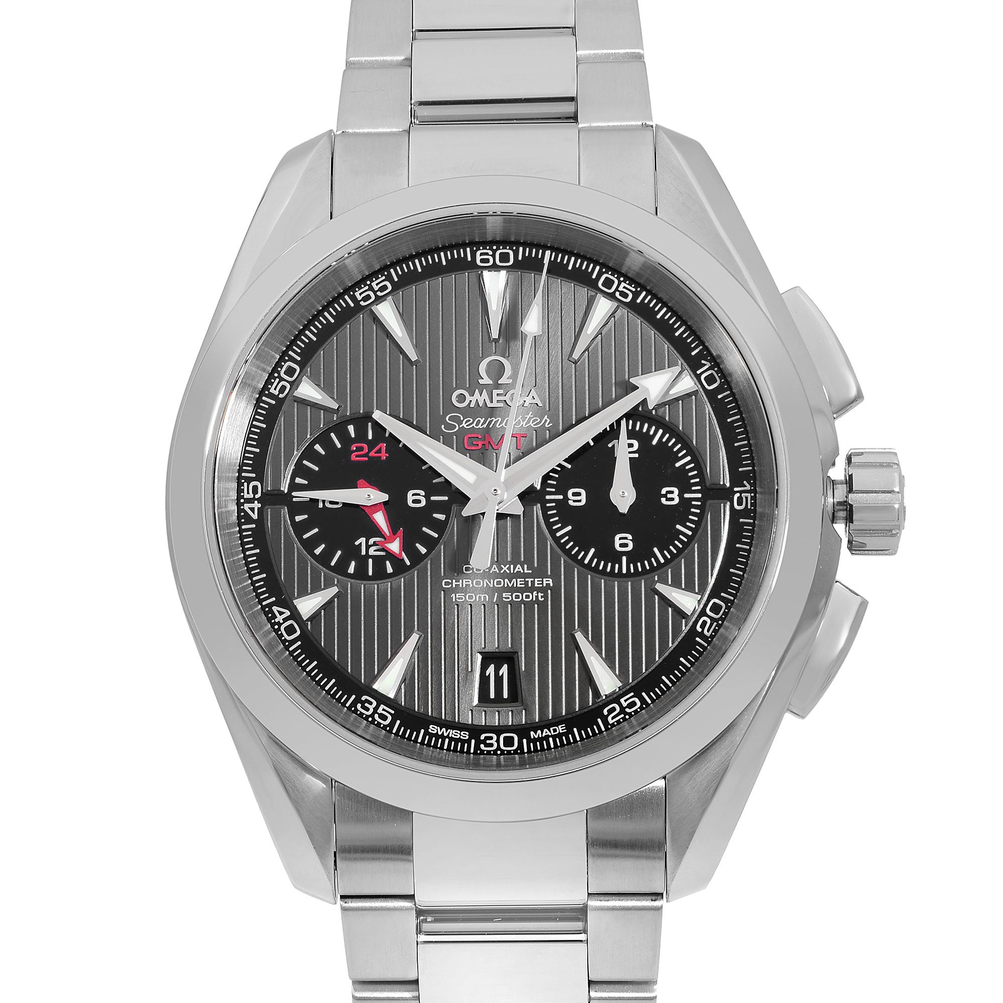 This brand new Omega Seamaster 231.10.43.52.06.001 is a beautiful men's timepiece that is powered by a mechanical (automatic) movement which is cased in a stainless steel case. It has a round shape face,  dial, and has hand sticks style markers. It