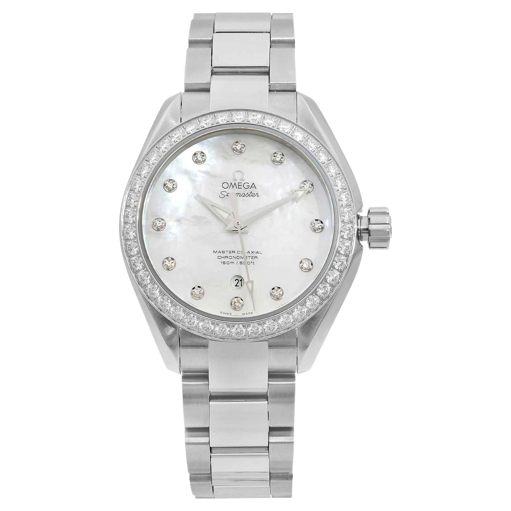 Omega Seamaster Aqua Terra Steel Diamond MOP Ladies Watch 231.15.34.20