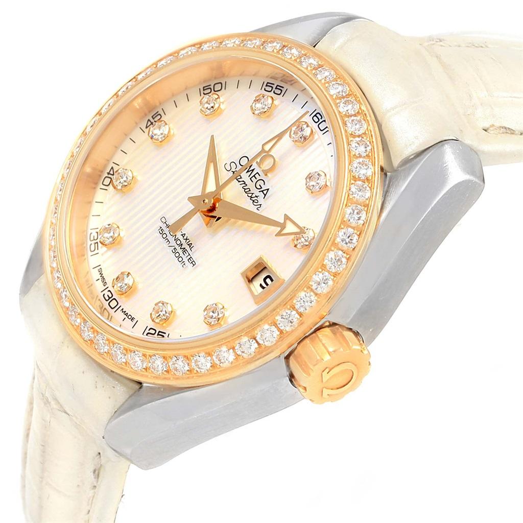 Omega Aqua Terra Steel Rose Gold Diamond Watch 231.28.30.20.55.001 4