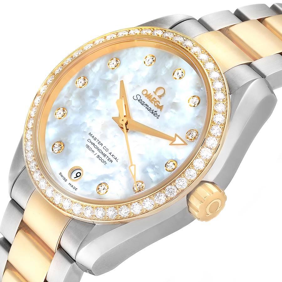 Omega Aqua Terra Steel Yellow Gold Diamond Watch 231.25.39.21.55.002 Unworn In Excellent Condition For Sale In Atlanta, GA