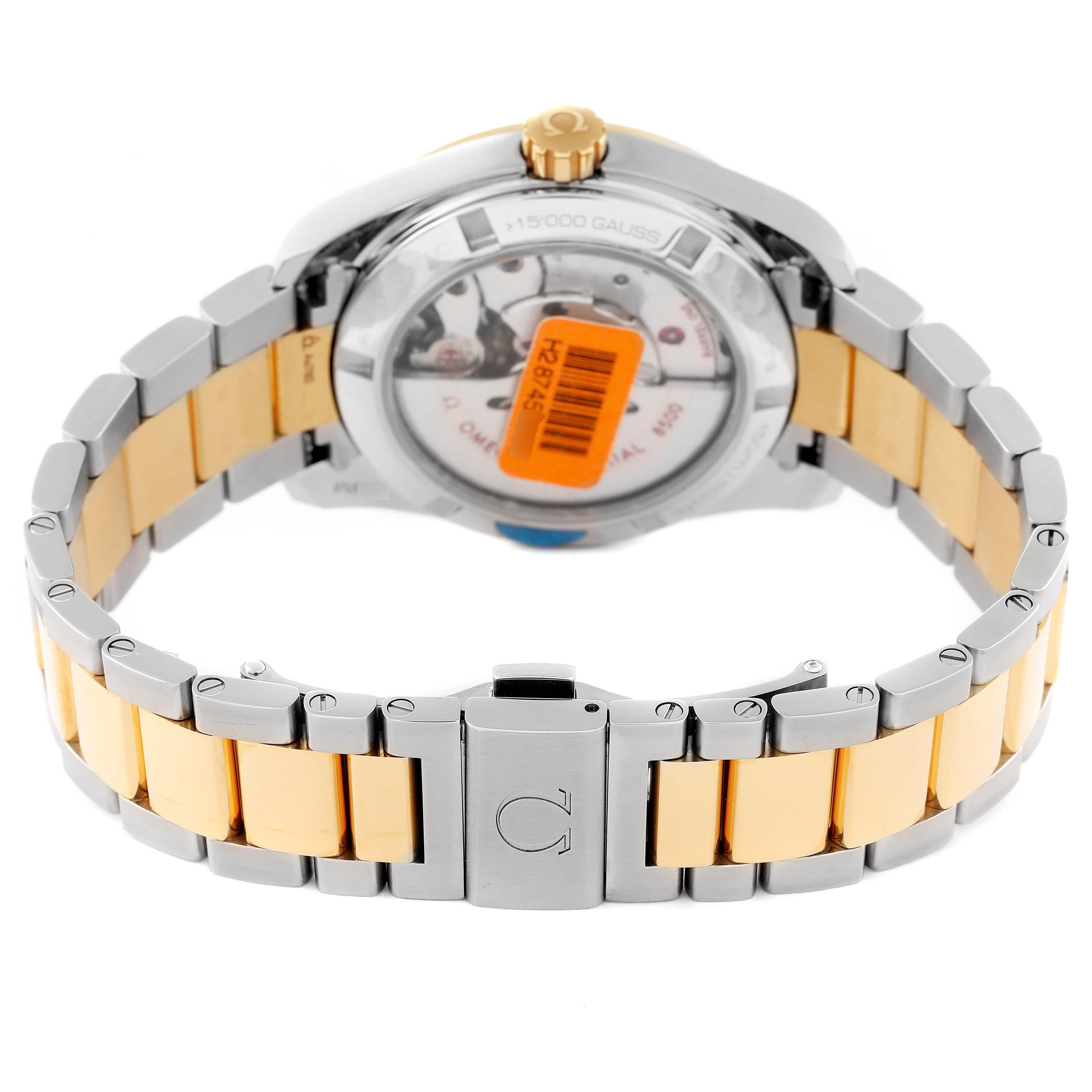 Omega Aqua Terra Steel Yellow Gold Diamond Watch 231.25.39.21.55.002 Unworn 3