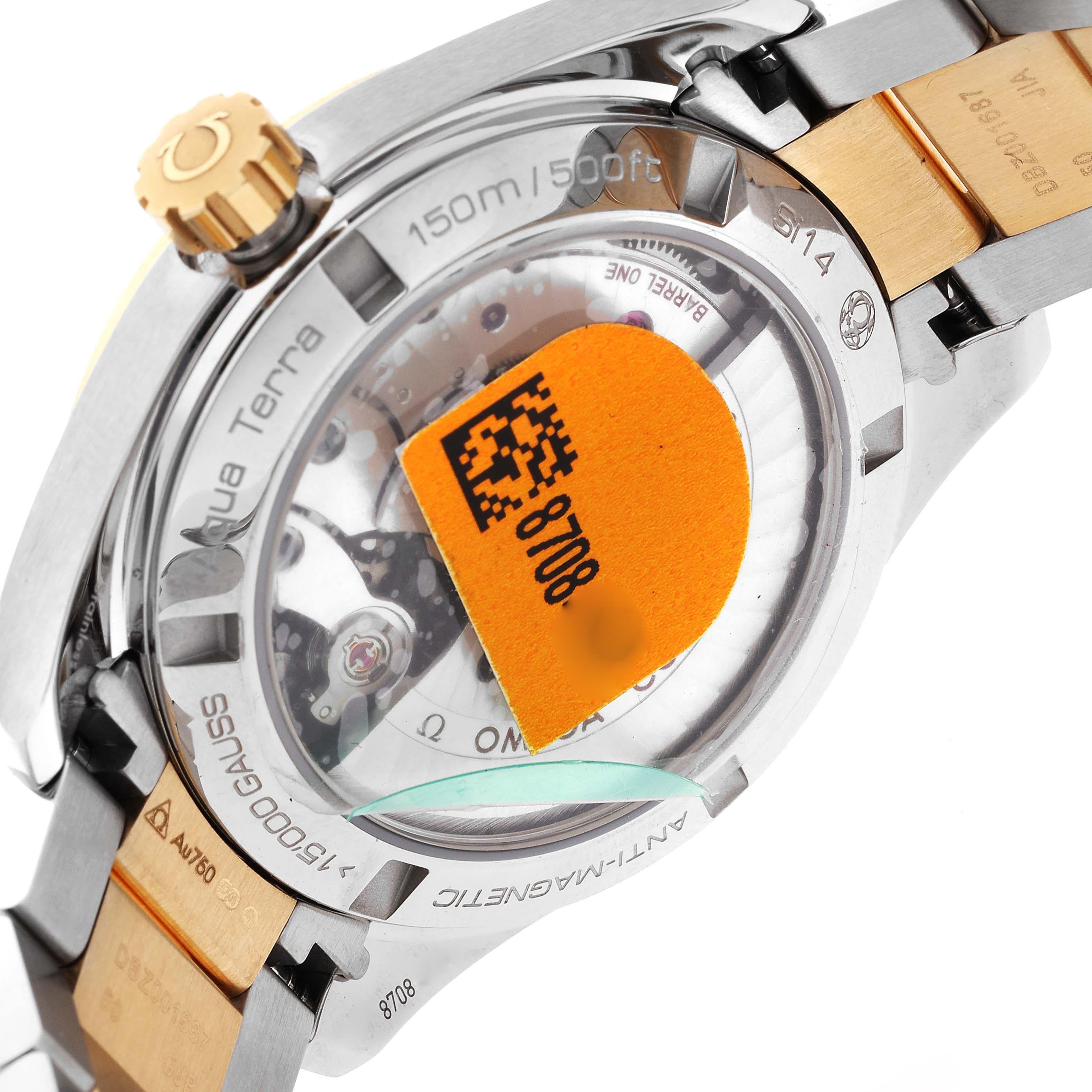 Omega Aqua Terra Steel Yellow Gold Mens Watch 231.20.39.21.02.002 Unworn In Excellent Condition In Atlanta, GA
