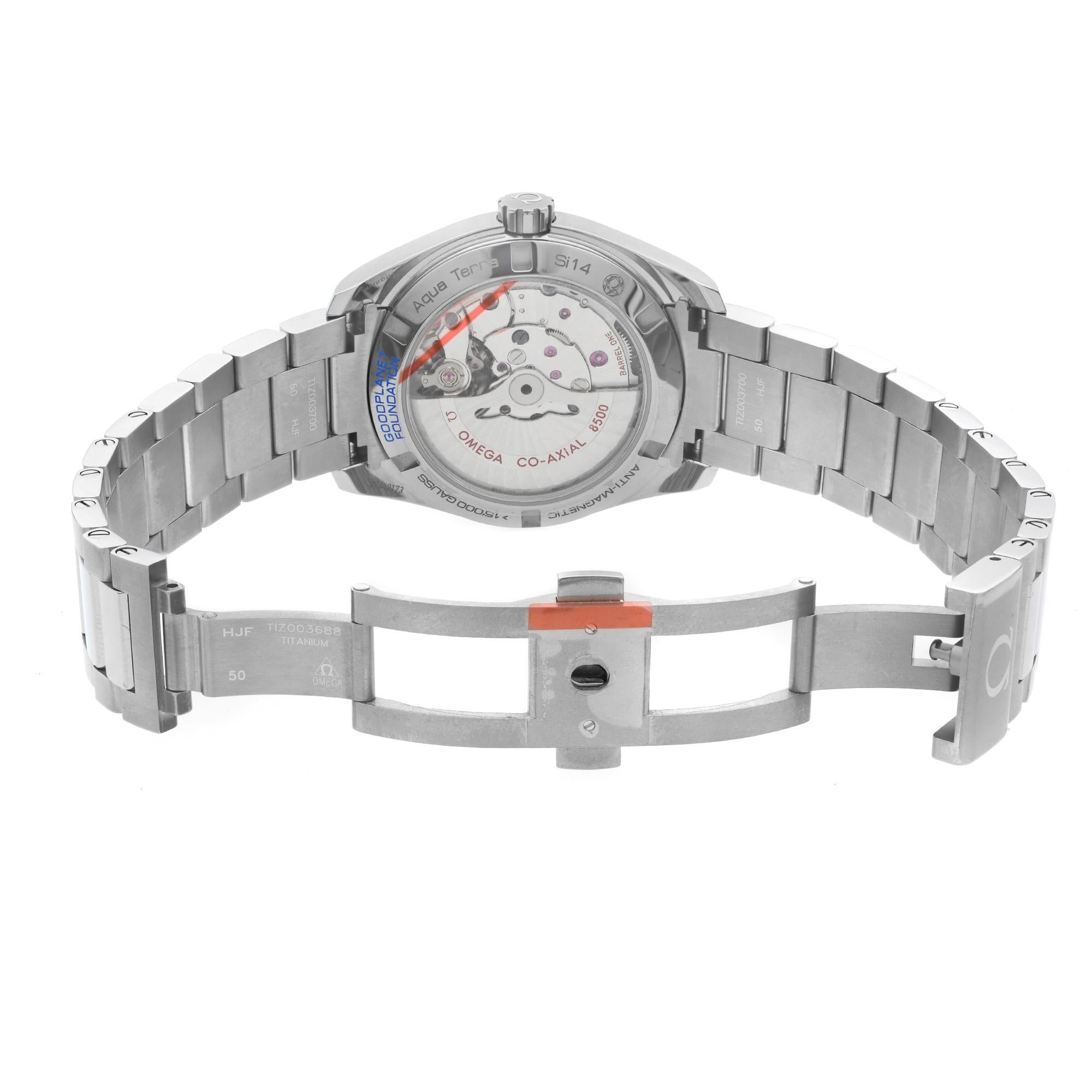 Omega Aqua Terra Titanium White Enamel Automatic Mens Watch 231.90.39.21.04.001 In New Condition In New York, NY