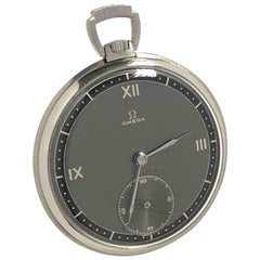 Omega Art Deco Taschenuhr mit Stahlgehäuse