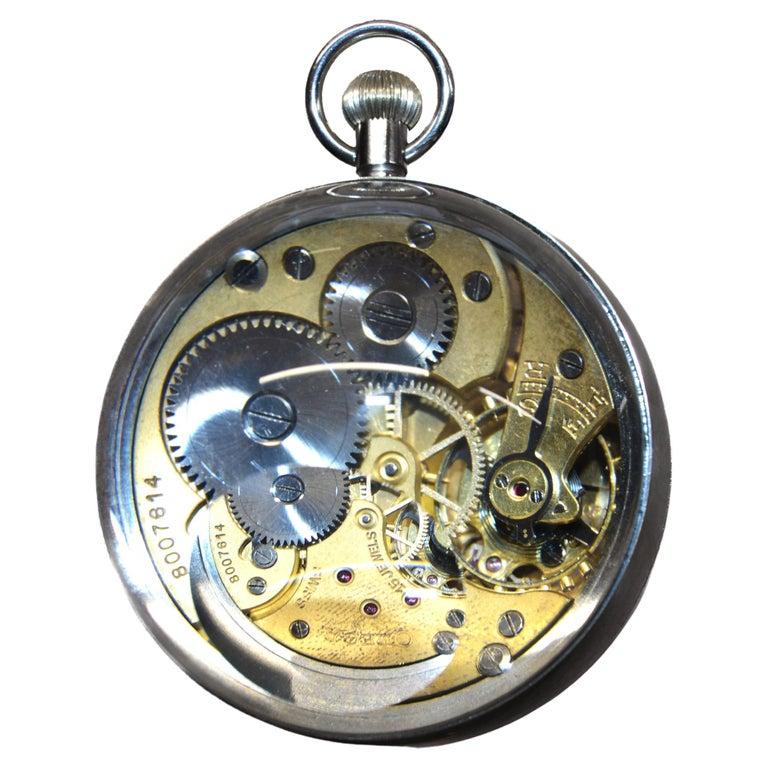 Omega Art Deco Styled Ball Clock with Magnifier Lens For Sale 4