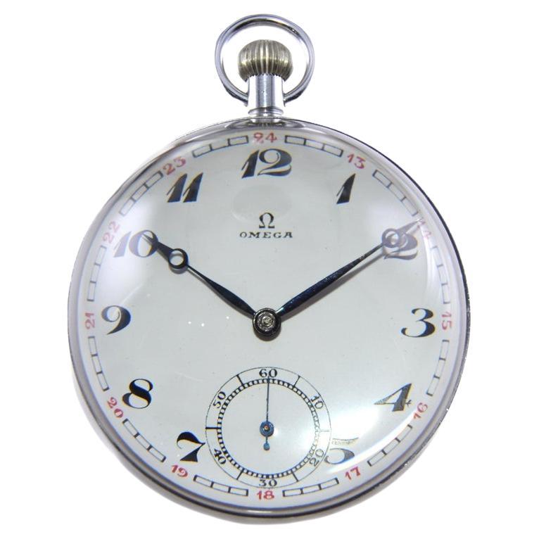 Omega Art Deco Styled Ball Clock with Magnifier Lens  For Sale