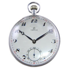 Omega Art Deco Styled Ball Clock with Magnifier Lens 