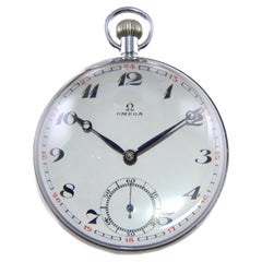 Omega Art Deco Styled Ball Clock with Magnifier Lens 