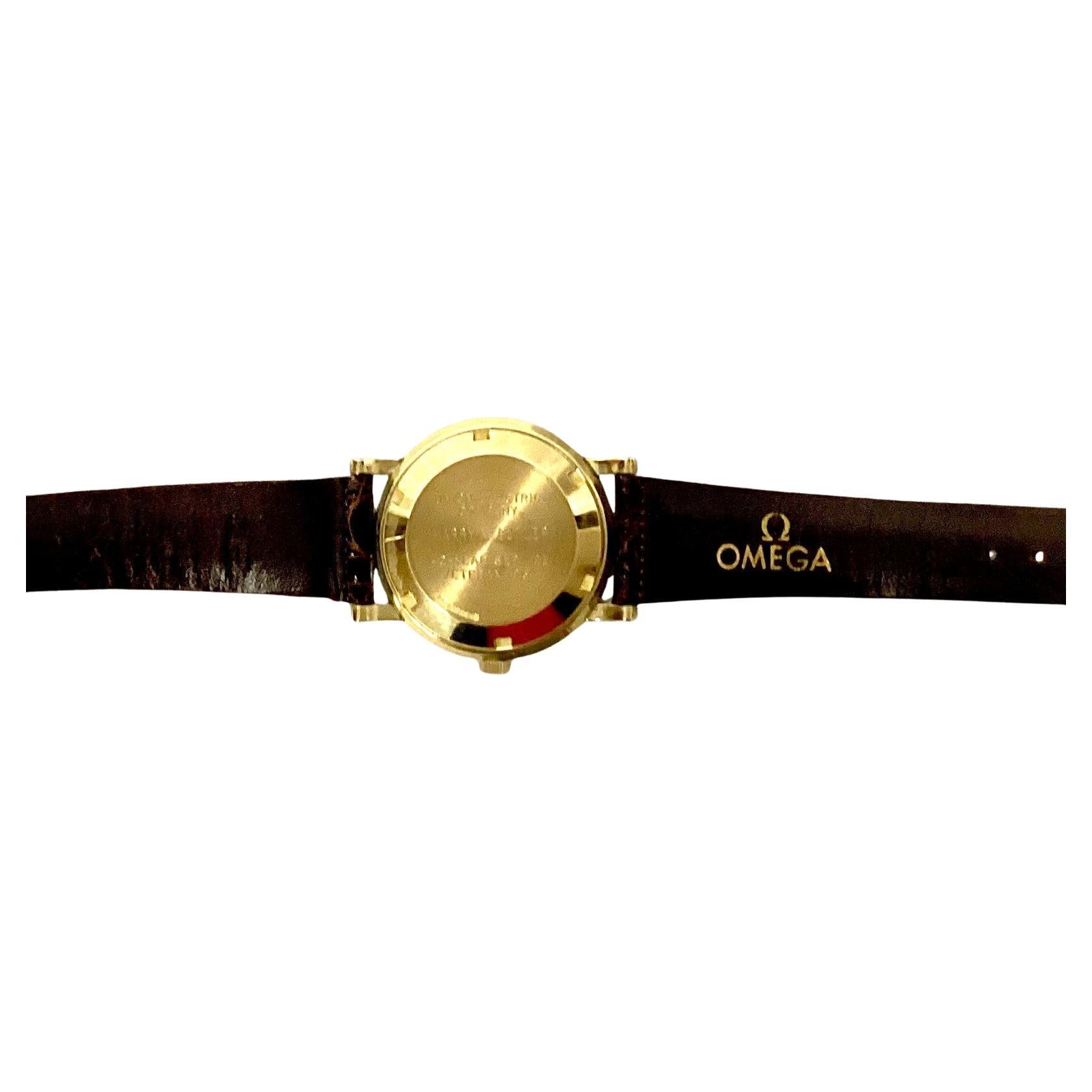 Omega Automatic 10K Gold Filled Men's Wrist Watch With Case In Excellent Condition In Bradenton, FL