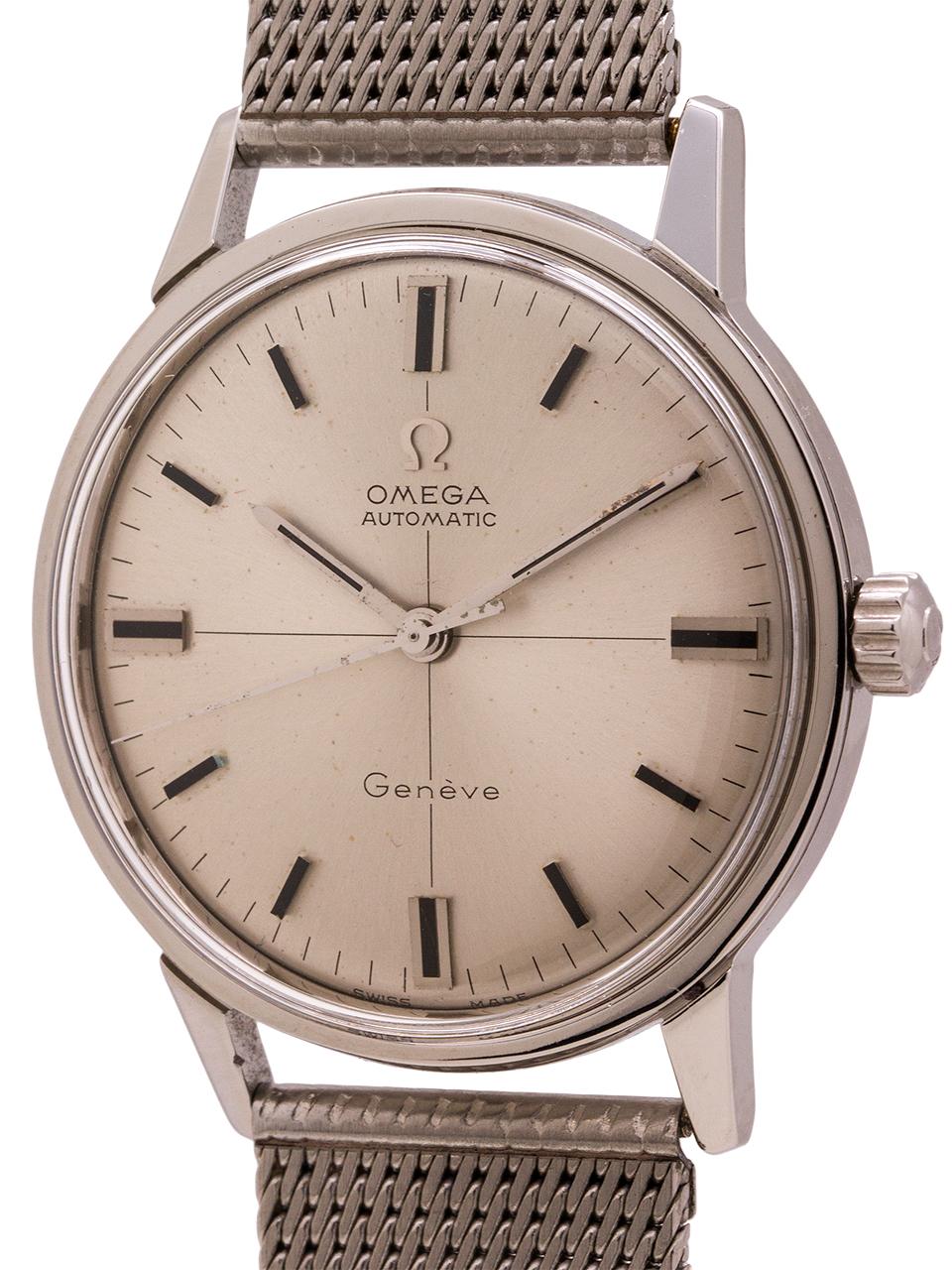 omega geneve stainless steel watch