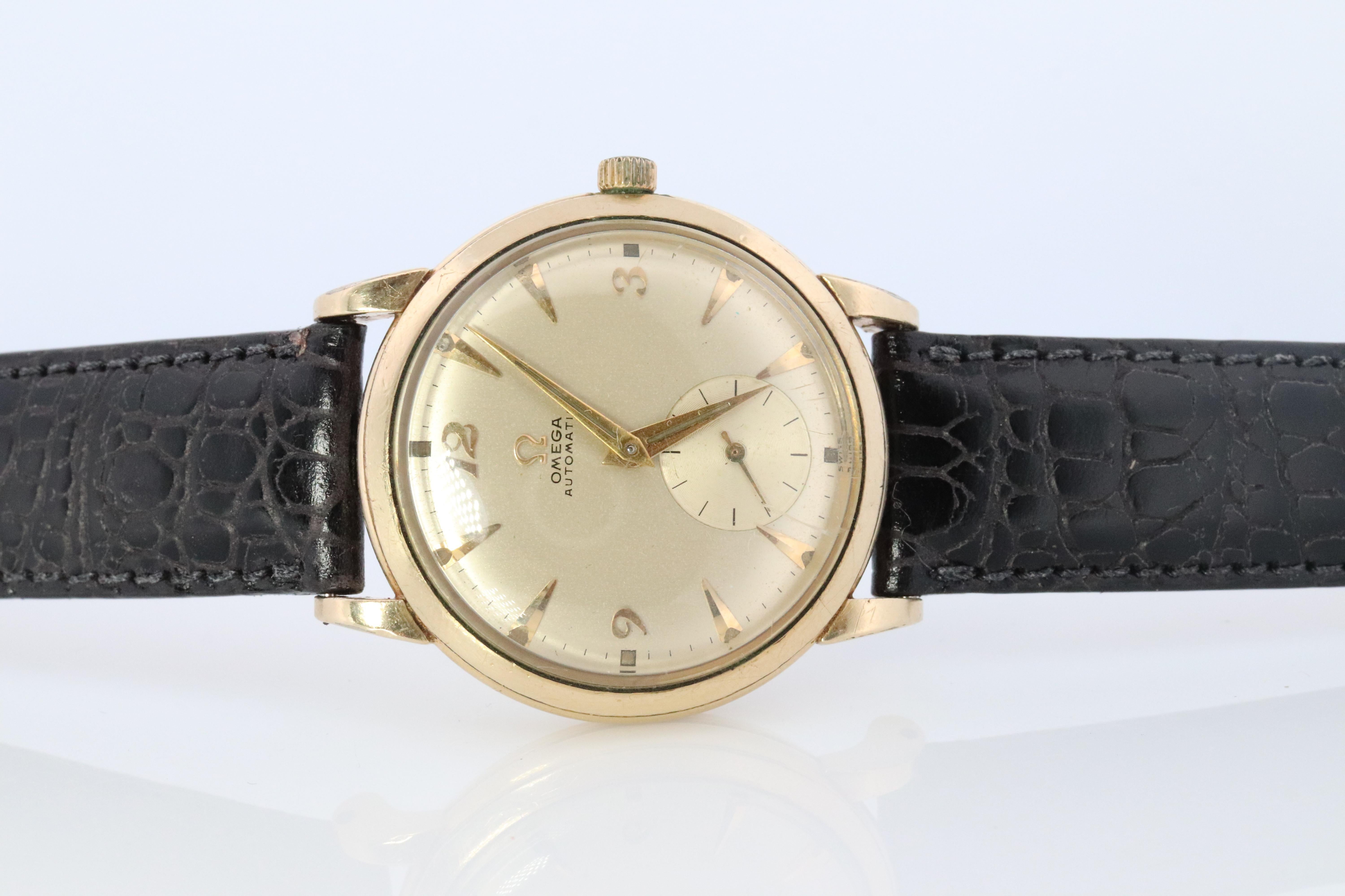 Reloj automático OMEGA 14k GF Reloj de pulsera automático Omega Hammer Bumper 1940s para caballero 1