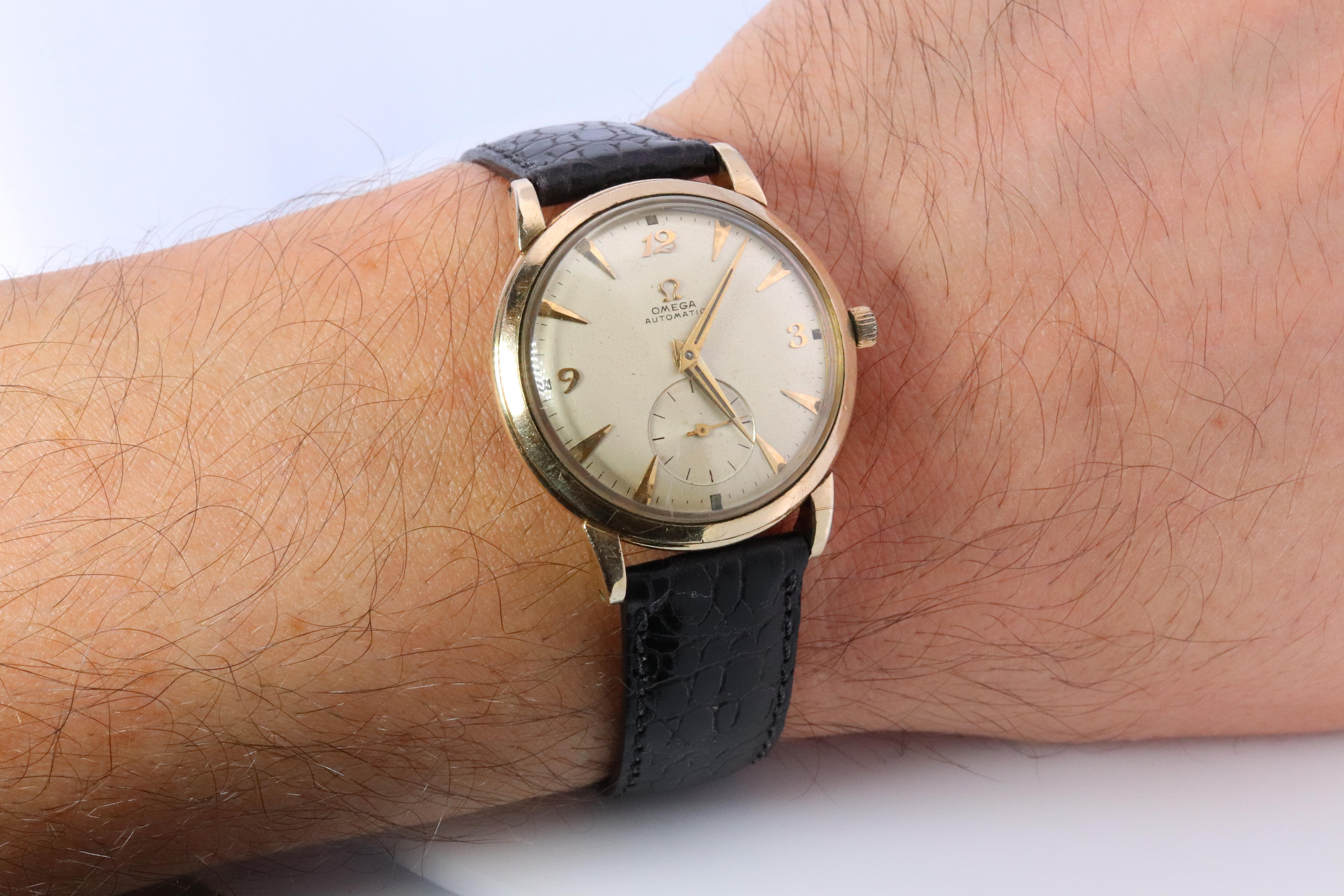 Reloj automático OMEGA 14k GF Reloj de pulsera automático Omega Hammer Bumper 1940s para caballero 4
