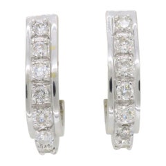 Omega Back J-Hoop Diamond Earrings