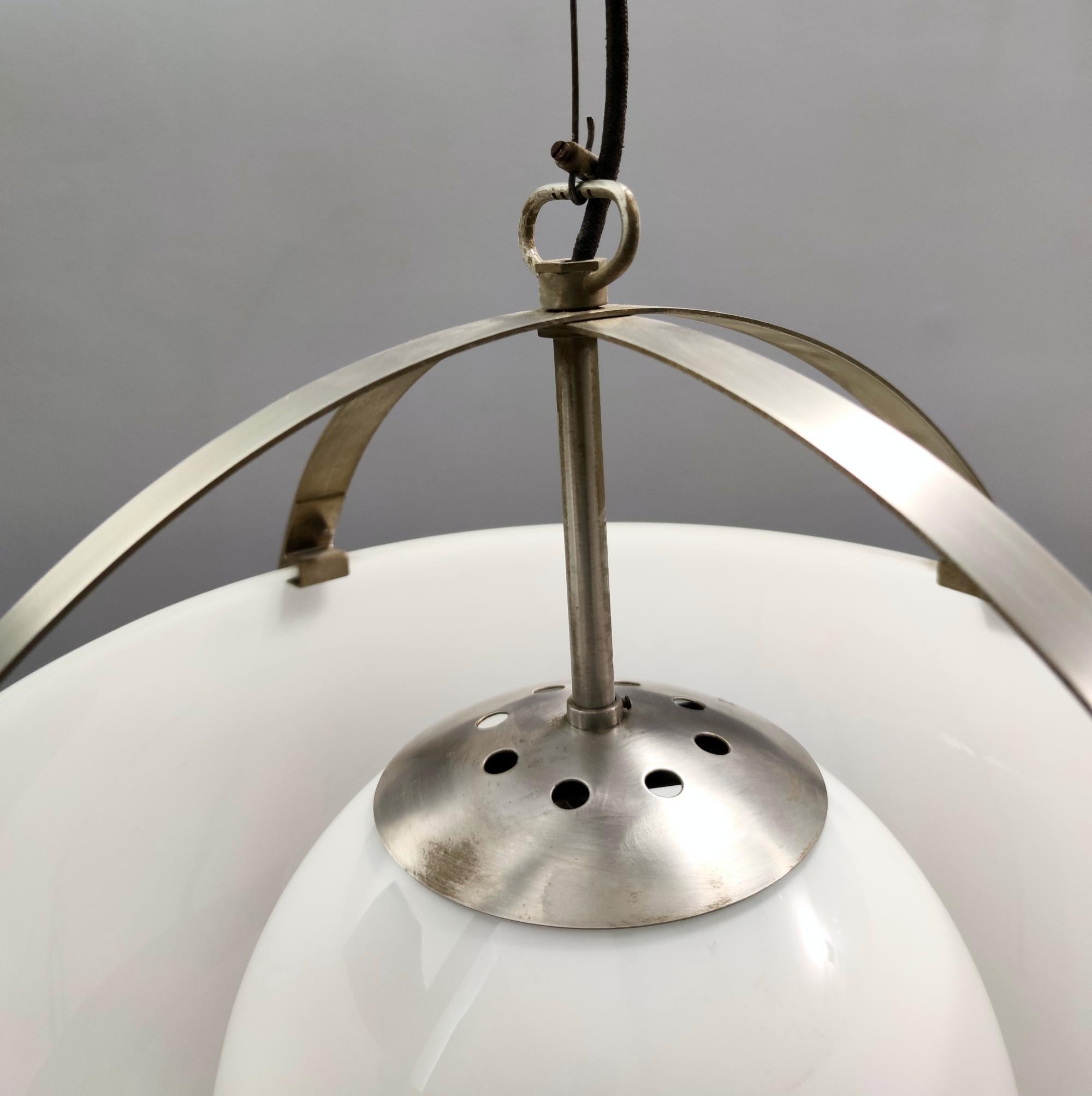 Plated Large White Hanging Lamp 