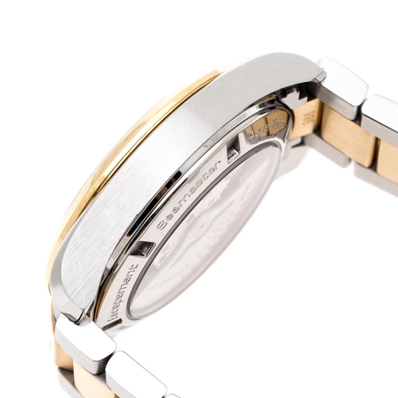 Omega Black 18K Yellow Gold Stainless Steel Aqua Terra Men's Wristwatch 37 mm In Fair Condition In Dubai, Al Qouz 2