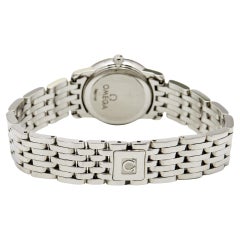 Omega Damenarmbanduhr aus schwarzem Edelstahl De Ville 4570,50,00 Quarz 22 mm