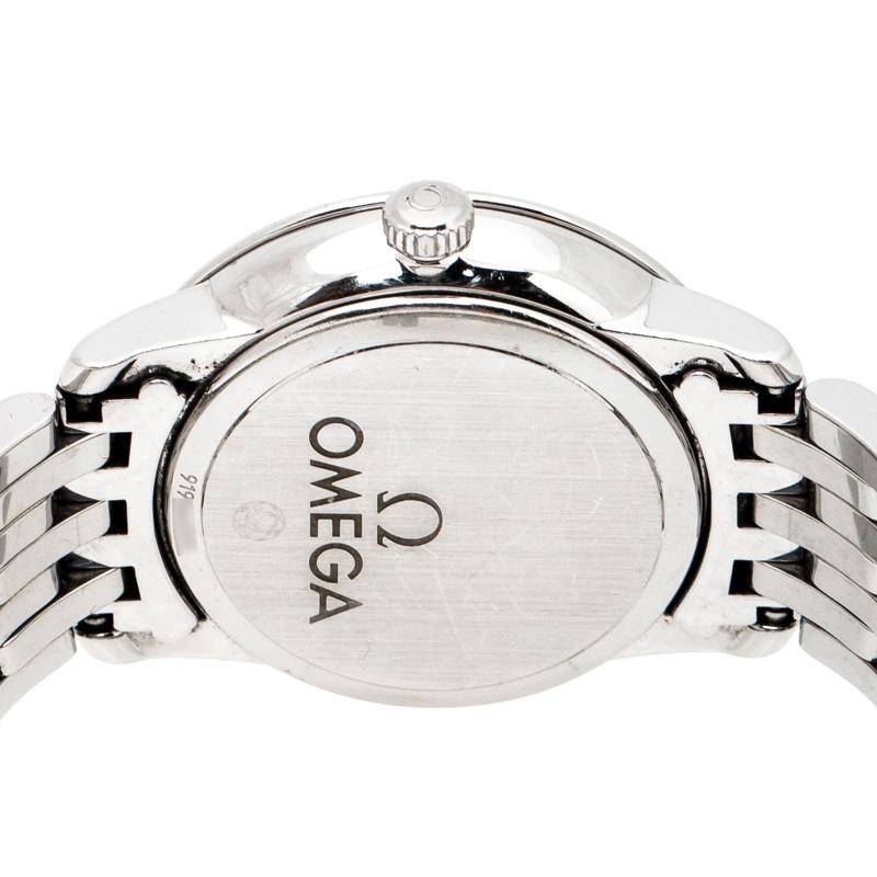 Contemporary Omega Black Stainless Steel De Ville Prestige Women's Wristwatch 24.40 mm