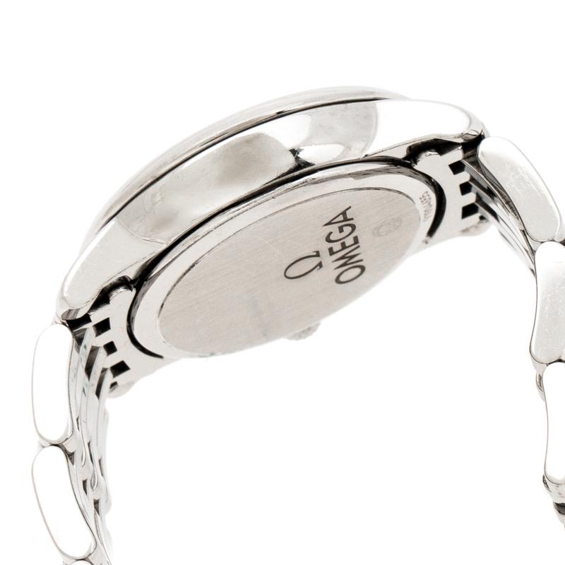 Omega Black Stainless Steel De Ville Prestige Women's Wristwatch 24.40 mm In Good Condition In Dubai, Al Qouz 2