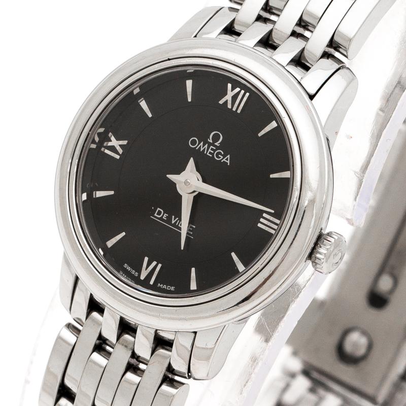 Omega Black Stainless Steel De Ville Prestige Women's Wristwatch 24.40 mm 3