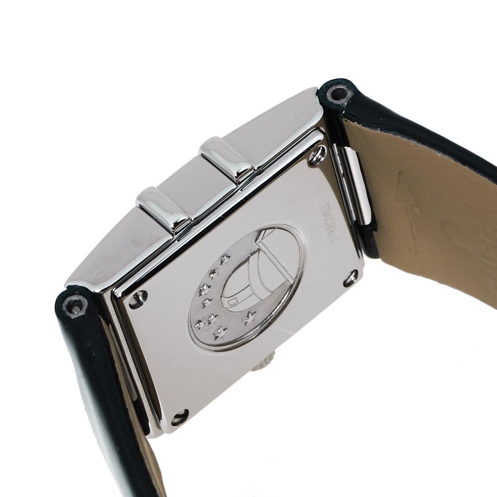 Omega Black Stainless Steel Diamond Constellation Quadra Women's Wristwatch 19mm 1