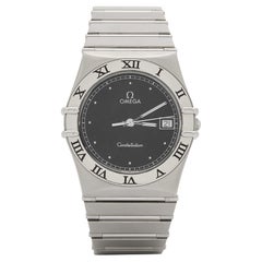 Omega Black Stainless Steel Vintage Constellation 39610701 Unisex Wristwatch 32