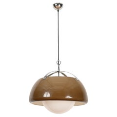 Pendentif "Omega" en brun et opaline par Vico Magistretti pour Artemide, Italie, années 1960
