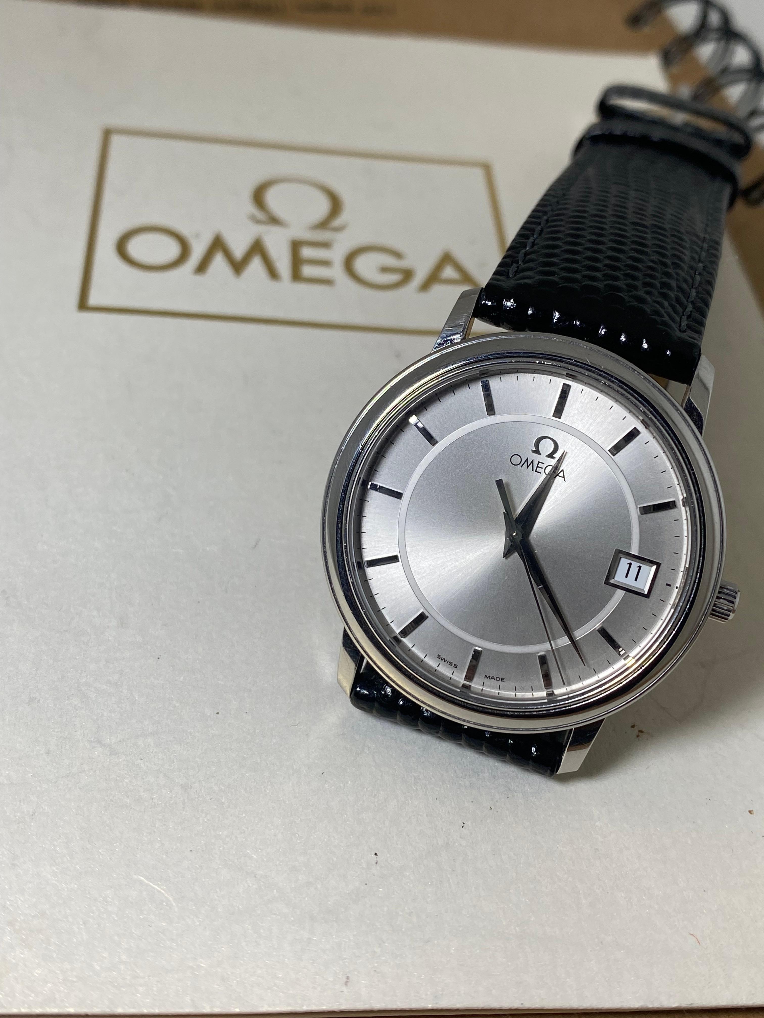
This versatile timepiece is from 1990's, 

performed in S/Steel



Rounded case is measuring 34mm, 

completed by original Omega winder 

Case back is signed & 

bearing an engraving (which can be removed) 



Fitted with Swiss Quartz caliber 1532,