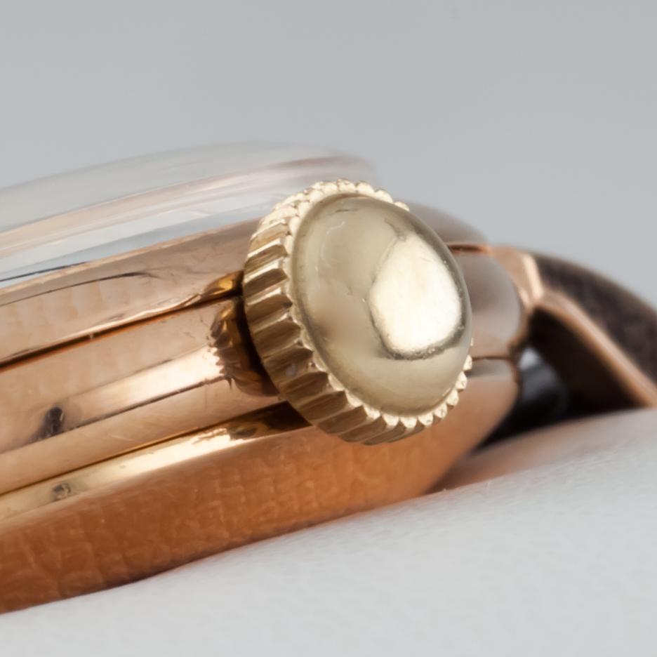Men's Omega Cal. 267 18k Rose Gold Vintage Hand-Winding Watch w/ Black Leather Band