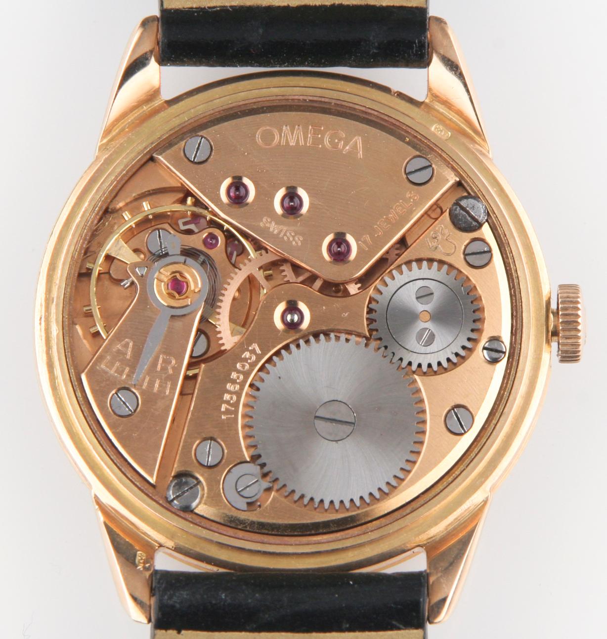 omega 17 jewels 18k watch