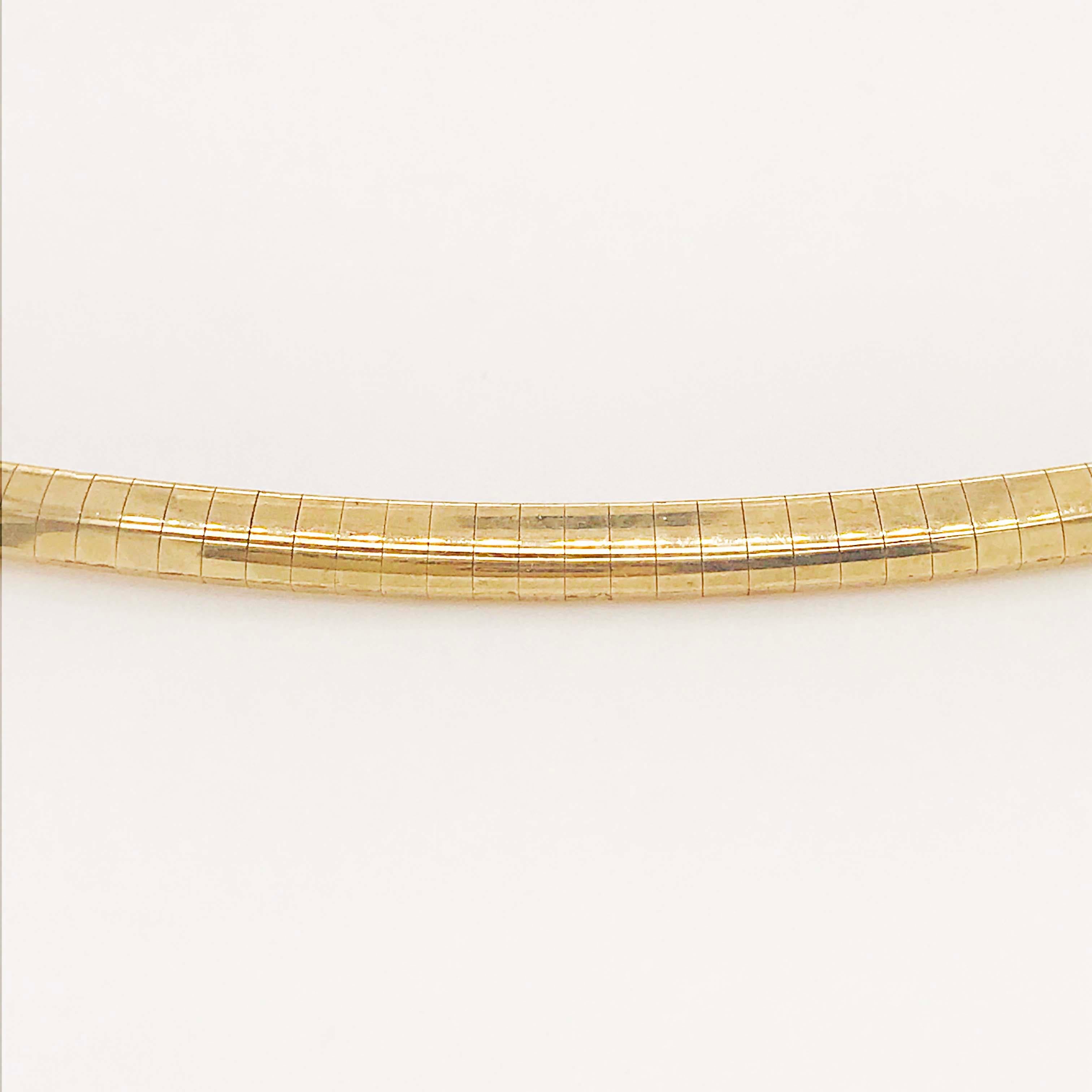 Omega Choker Chain Necklace in Solid 10 Karat Yellow Gold 3