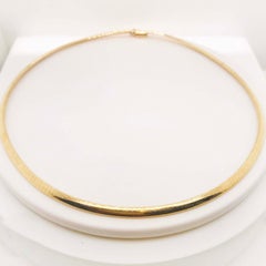 Omega Choker Chain Necklace in Solid 10 Karat Yellow Gold