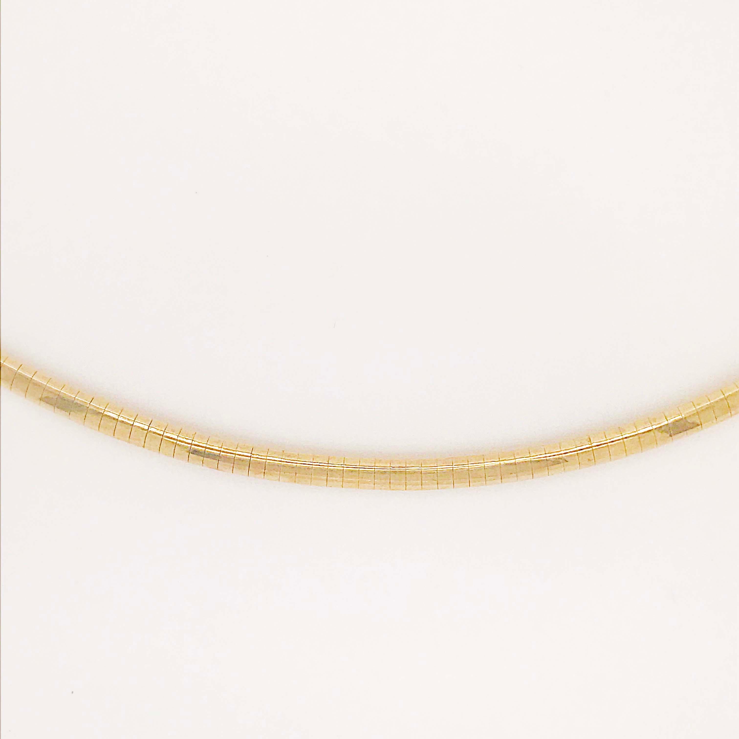 Omega Choker Chain Necklace in Solid 10 Karat Yellow Gold 2