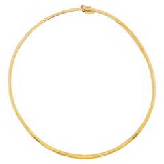 Omega Choker Chain Necklace in Solid 10 Karat Yellow Gold