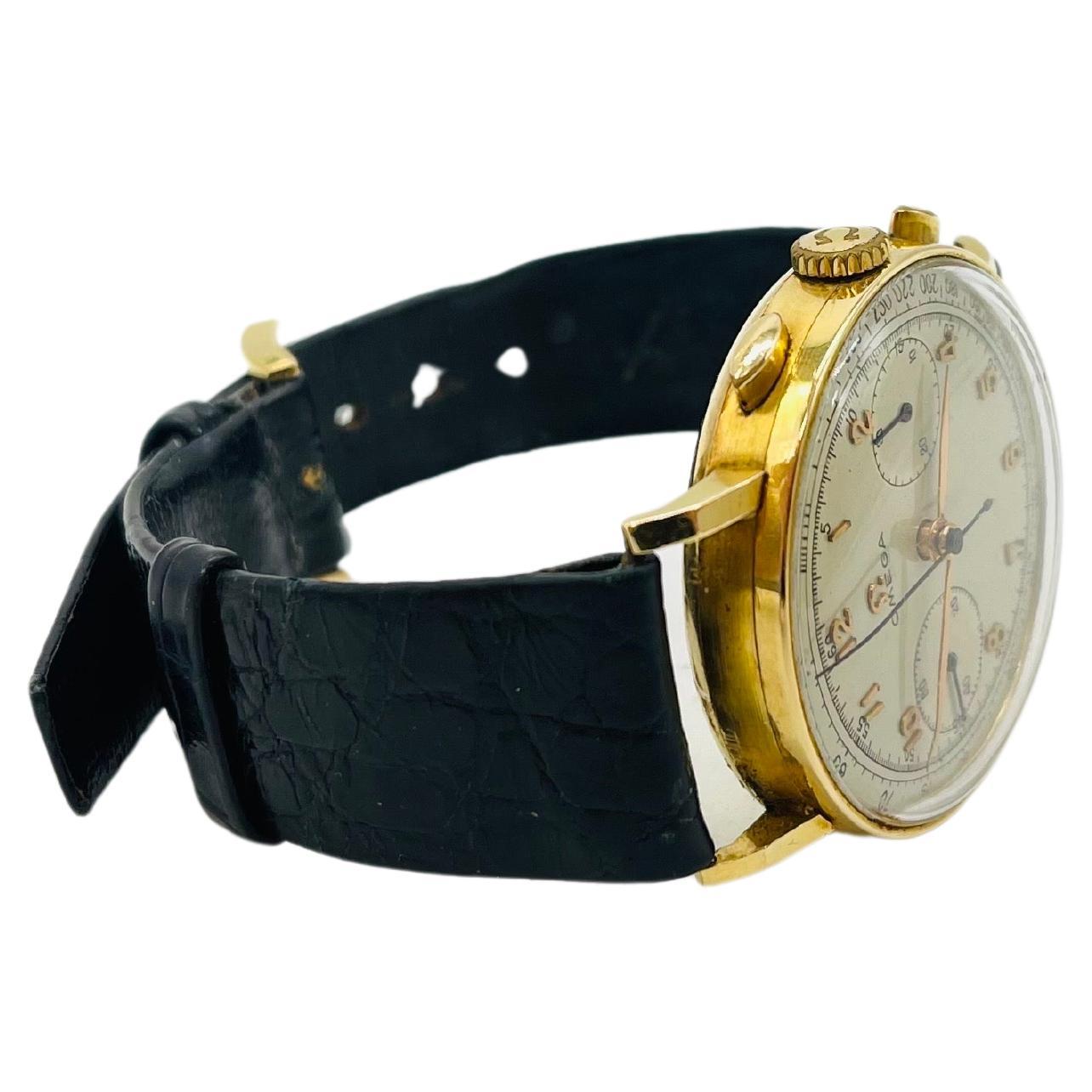 Omega Montre-bracelet chorégraphiée vintage en or 18 carats cal.33.3 1950 en vente 6