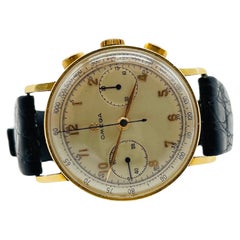 Reloj de pulsera Omega Choreograph Vintage de oro de 18 quilates cal.33.3 1950