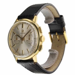 Omega Chronograph 18 Karat Yellow Gold Tachymetre Manual Mint Watch 101 009 65