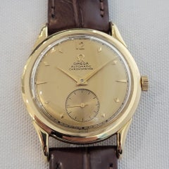 Omega Chronometre 18k Gold 33mm Ref 2499 Mens 1940s Bumper Automatic RA653