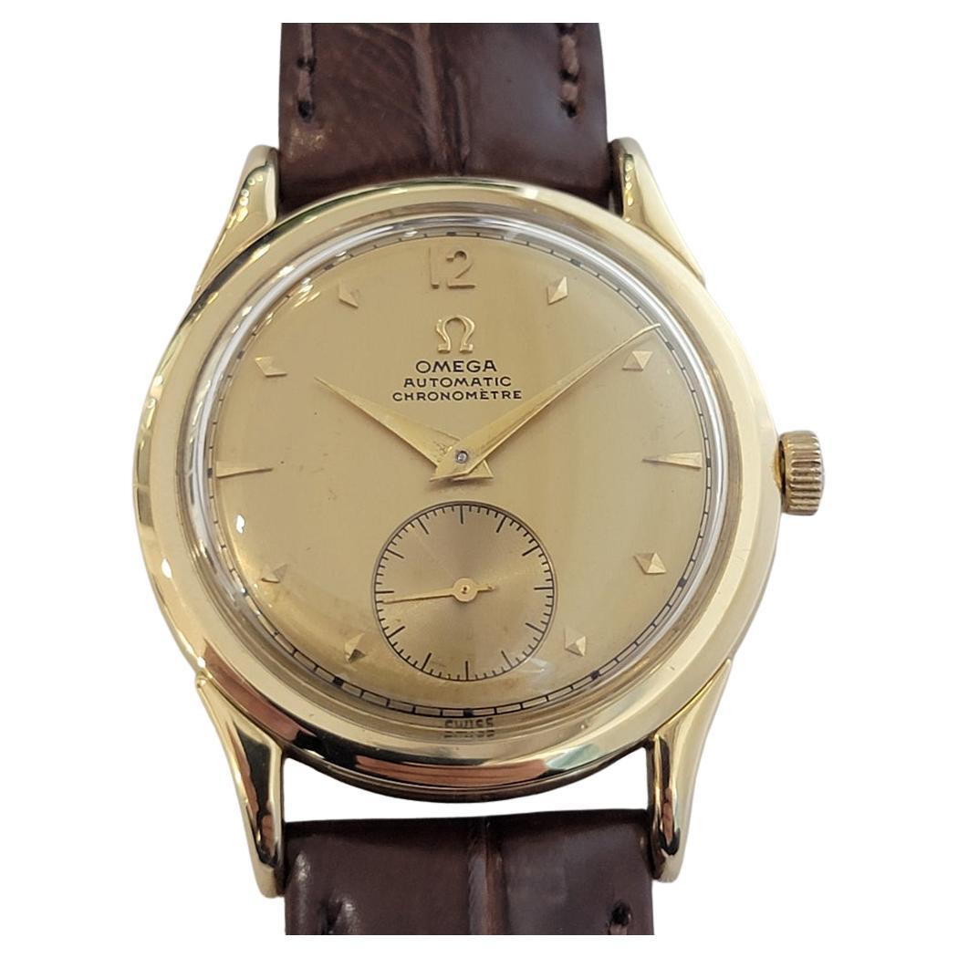 Omega Chronometre 18k Gold 33mm Ref 2499 Mens 1940s Bumper Automatic RA653