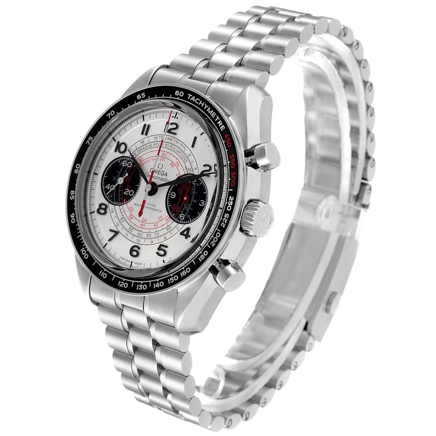 Men's Omega Chronoscope Steel Silver Dial Mens Watch 329.30.43.51.02.002 Box Card For Sale
