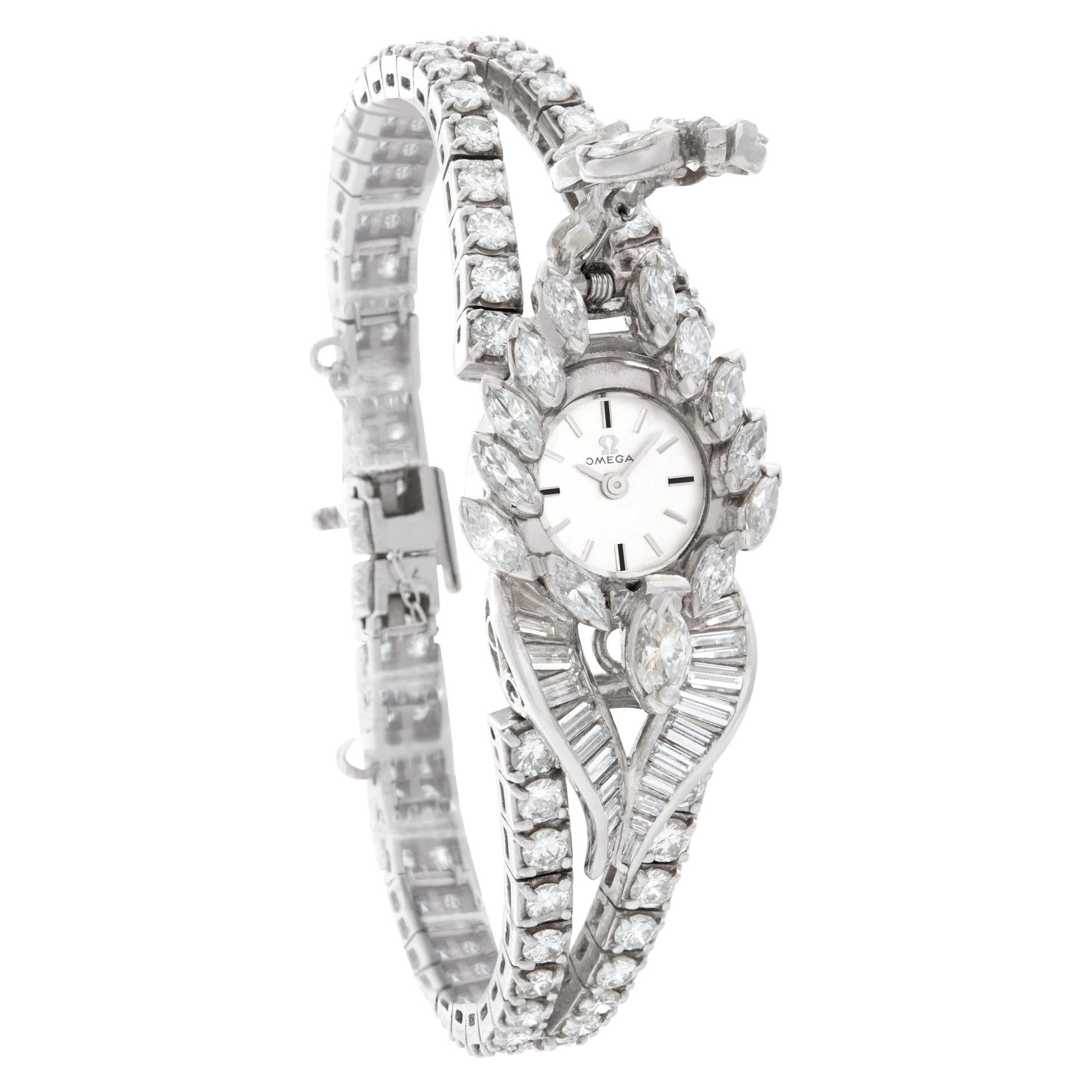 Women's Omega Classic 123 Platinum Silver Dial Manual Watch