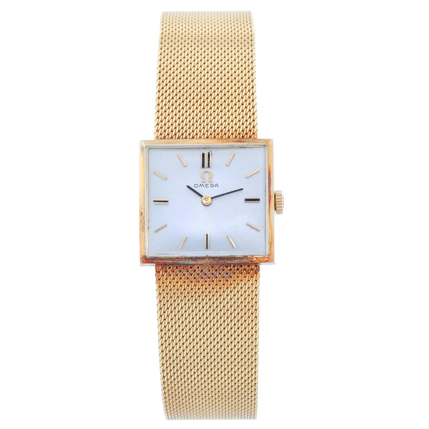 Omega Yellow Gold Classic Manual Wristwatch