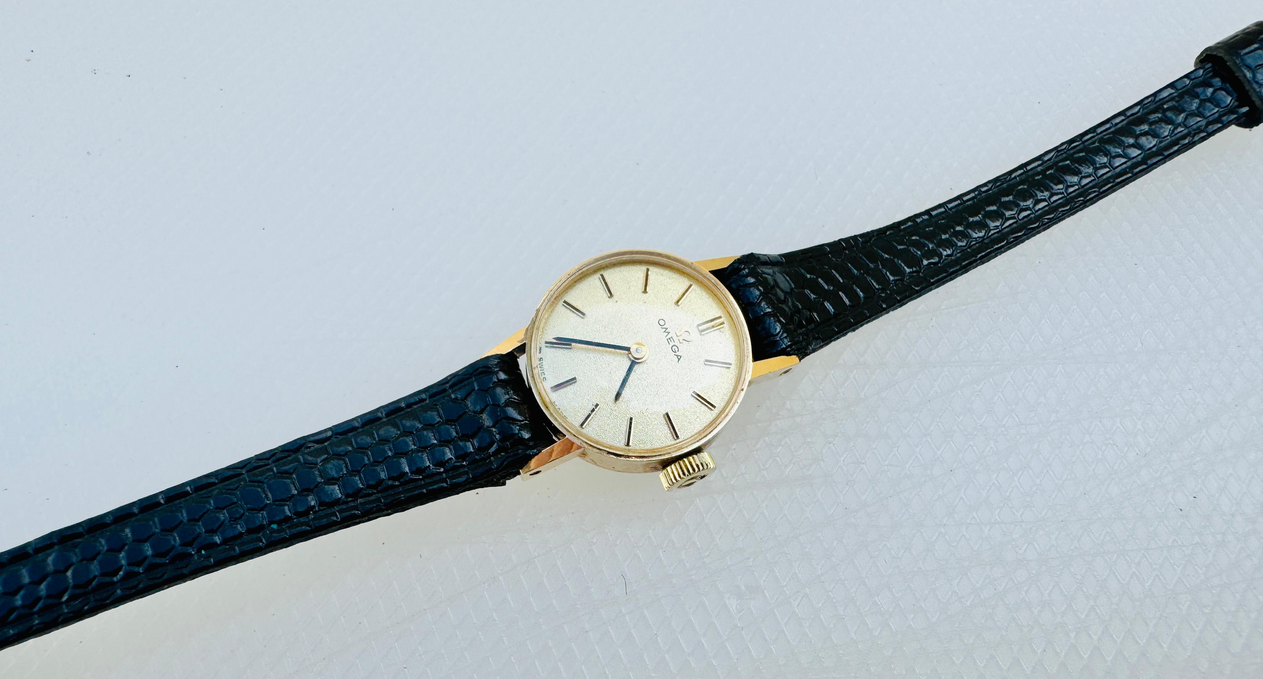 Omega Classic 5115642 Vintage 9k Gold Cal 485 Damenuhr im Angebot 9