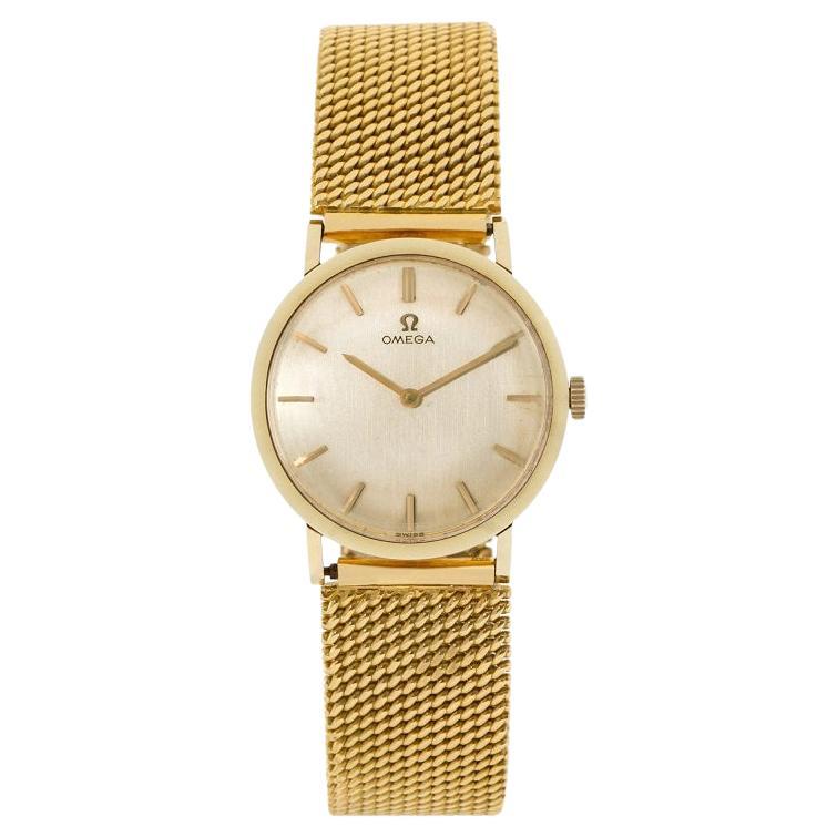 Omega Classic D6649 14k Ivory Dial Manual Watch, 18k Yellow Gold