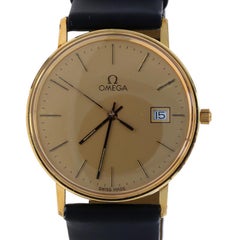Omega Classic Men's Wristwatch - Yellow Gold 14k Quartz 1 Yr Warranty